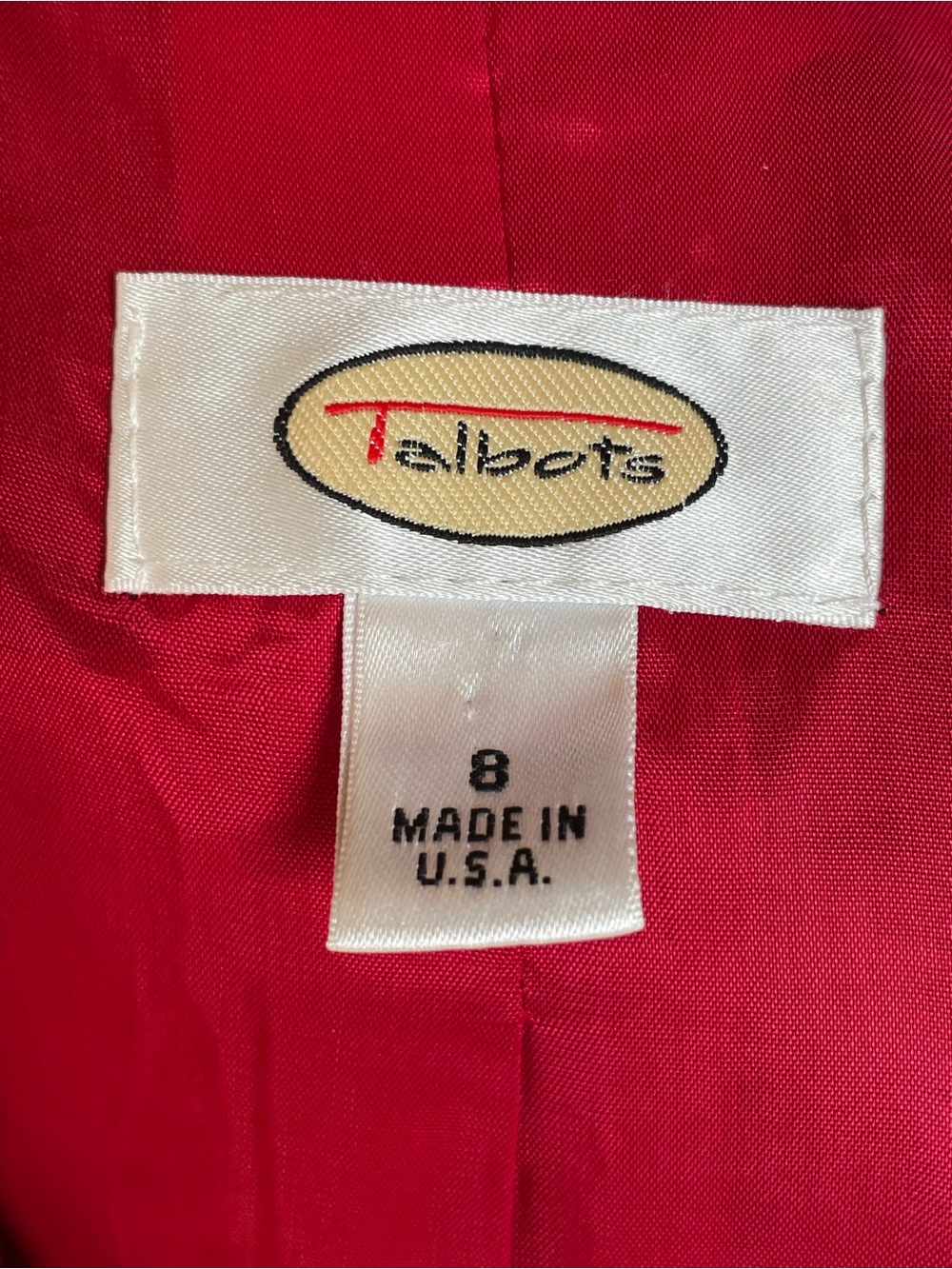 Talbots Vibrant Red Tailored Button-Front Jacket - Picture 4 of 6